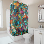 Alcoholinkt Patroon Kleurrijk Levendig Douchegordijn (In situ)