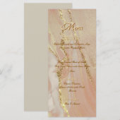 Alcoholinkt Roos Glitter Gold Chic Platte Menu (Voorkant / Achterkant)