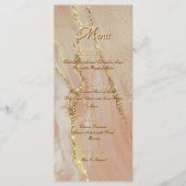 Alcoholinkt Roos Glitter Gold Chic Platte Menu (Voorkant)