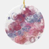 Alcoholinkt Roze druppels Keramisch Ornament (Achterkant)