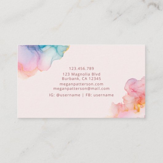 Alcoholinkt Vloeibare pastel Klantenkaartje (Achterkant)