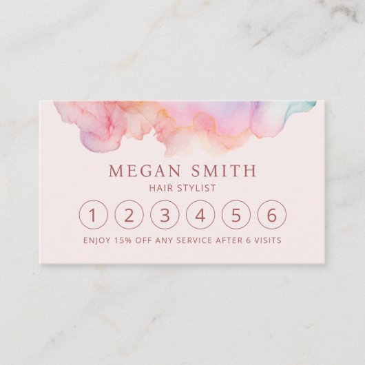 Alcoholinkt Vloeibare pastel Klantenkaartje (Voorkant)