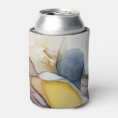 Alcoholinkt wervelt, gele tint, abstract. blikjeskoeler (Blikje Voorkant)