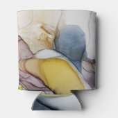 Alcoholinkt wervelt, gele tint, abstract. blikjeskoeler (Achterkant)