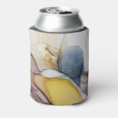 Alcoholinkt wervelt, gele tint, abstract. blikjeskoeler (Blikje Achterkant)