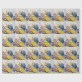 Alcoholinkt wervelt, gele tint, abstract. cadeaupapier (Vlak)