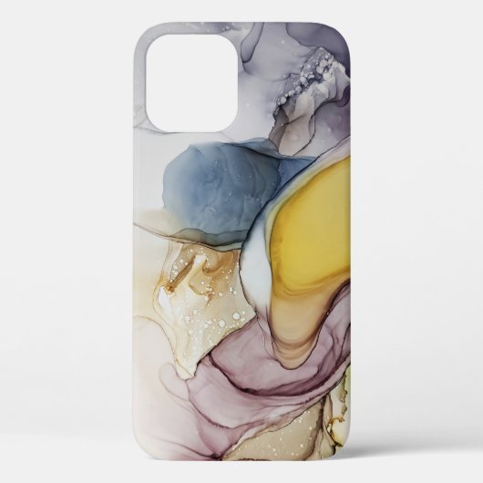 Alcoholinkt wervelt, gele tint, abstract. Case-Mate iPhone case (Achterkant)