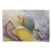 Alcoholinkt wervelt, gele tint, abstract. kussensloop (Voorkant)