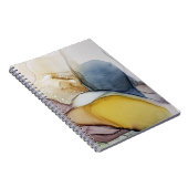 Alcoholinkt wervelt, gele tint, abstract. notitieboek (Rechterzijde)