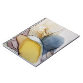 Alcoholinkt wervelt, gele tint, abstract. notitieboek (Linkerzijde)