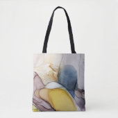Alcoholinkt wervelt, gele tint, abstract. tote bag (Voorkant)