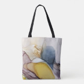 Alcoholinkt wervelt, gele tint, abstract. tote bag (Achterkant)