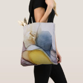 Alcoholinkt wervelt, gele tint, abstract. tote bag (Dichtbij)