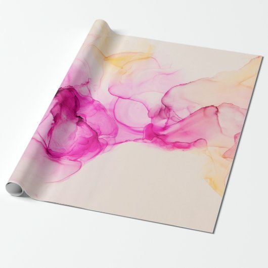 Alcoholinkt zee textuur. Contemhedendaagse kunst. Cadeaupapier (Uitgerold)