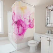 Alcoholinkt zee textuur. Contemhedendaagse kunst. Douchegordijn (In situ)