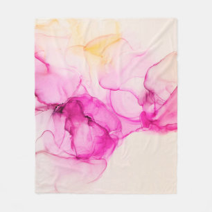 Alcoholinkt zee textuur. Contemhedendaagse kunst. Fleece Deken