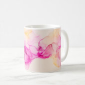 Alcoholinkt zee textuur. Contemhedendaagse kunst. Koffiemok (Voorkant rechts)