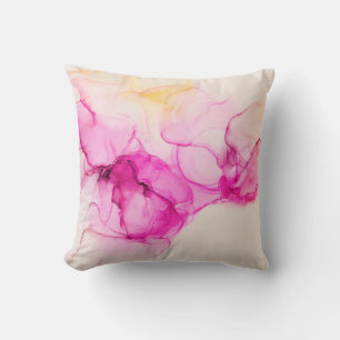 Alcoholinkt zee textuur. Contemhedendaagse kunst. Kussen