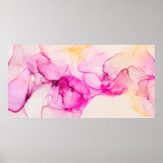 Alcoholinkt zee textuur. Contemhedendaagse kunst. Poster (Voorkant)