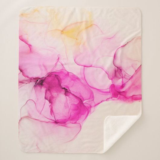 Alcoholinkt zee textuur. Contemhedendaagse kunst. Sherpa Deken (Voorkant)