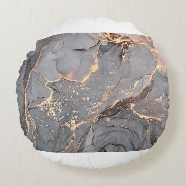 Alcoholinktkleuren doorschijnend. Abstracte multic Rond Kussen (Voorkant)