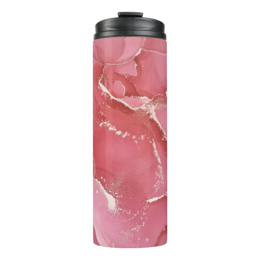 Alcoholinktkleuren doorschijnend. Abstracte multic Thermosbeker (Voorkant)