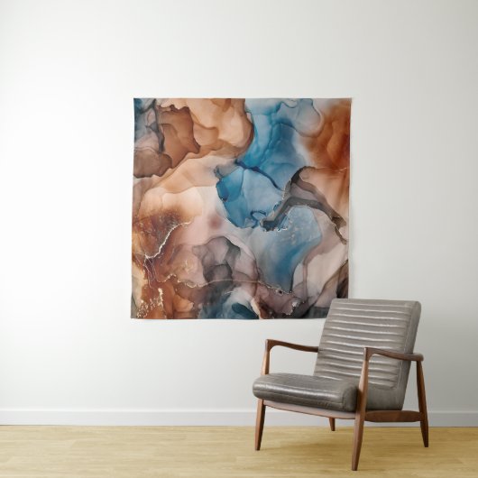 Alcoholinktkleuren doorschijnend. Abstracte multic Wandkleed (In situ)