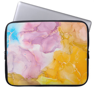 Alcoholinktkleuren doorschijnend. Fluid Art. Moder Laptop Sleeve