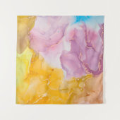 Alcoholinktkleuren doorschijnend. Fluid Art. Moder Wandkleed (Voorkant (horizontaal))