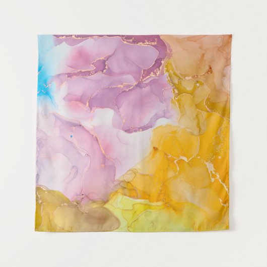 Alcoholinktkleuren doorschijnend. Fluid Art. Moder Wandkleed (Voorkant)