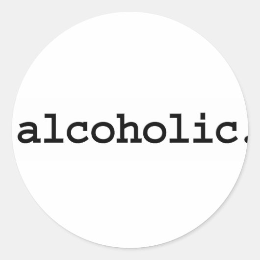Alcoholisch. Ronde Sticker (Voorkant)