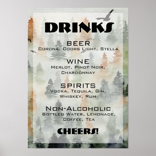 Alcoholische Cocktail Dranken Bar BEWERKBAAR Poster (Voorkant)