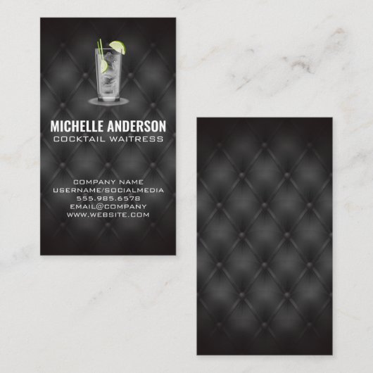 Alcoholische dranken | Stoffering van bars en rest Visitekaartje (Voorkant / Achterkant)