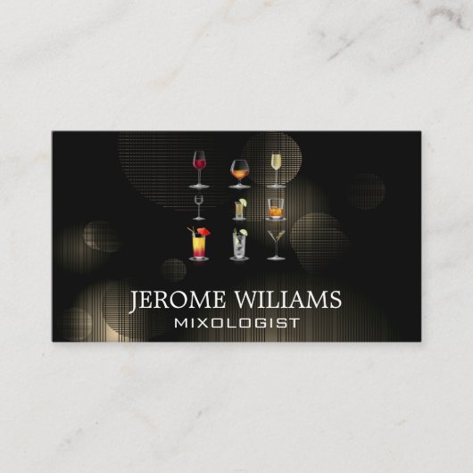 Alcoholische Dranken | Verlichte Achtergrond  Visitekaartje (Voorkant)
