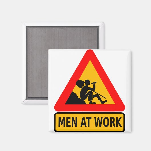 alcoholisme-Mannen op het werk Magneet (Voorkant / Achterkant)
