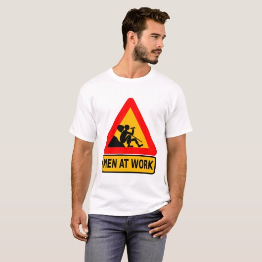 alcoholisme-Mannen op het werk T-shirt (Voorkant volledig)