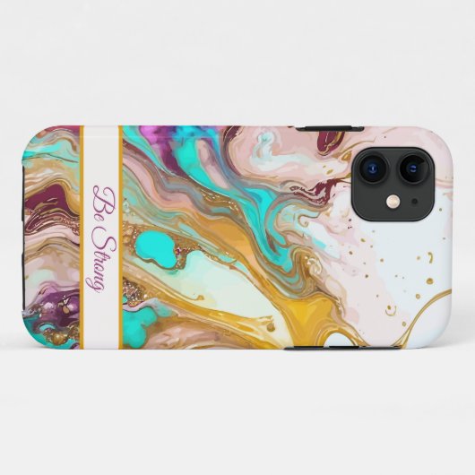 Alcoholkleurige inkt iPhone Case (Achterkant (horizontaal))