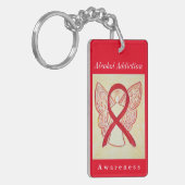 Alcoholverslaving Angel Ribbon Sleutelhanger (Voorkant Links)
