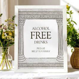 Alcoholvrije drankjes tafelkaart met zuilen poster