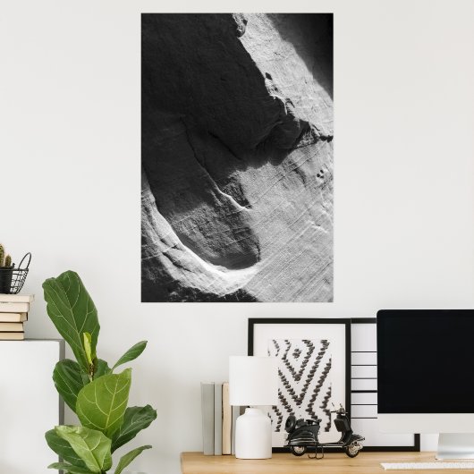 Alcove Sandstone Black en White Photo Poster (Thuiskantoor)
