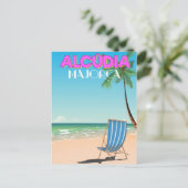 Alcúdia Majorca strand reisposter Briefkaart (Staand voorkant)