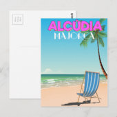 Alcúdia Majorca strand reisposter Briefkaart (Voorkant / Achterkant)