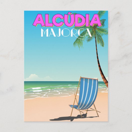 Alcúdia Majorca strand reisposter Briefkaart (Voorkant)