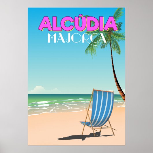 Alcúdia Majorca strand reisposter Poster (Voorkant)