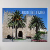 Alcudia Old Town Scene Mallorca Spanje Poster (Voorkant)