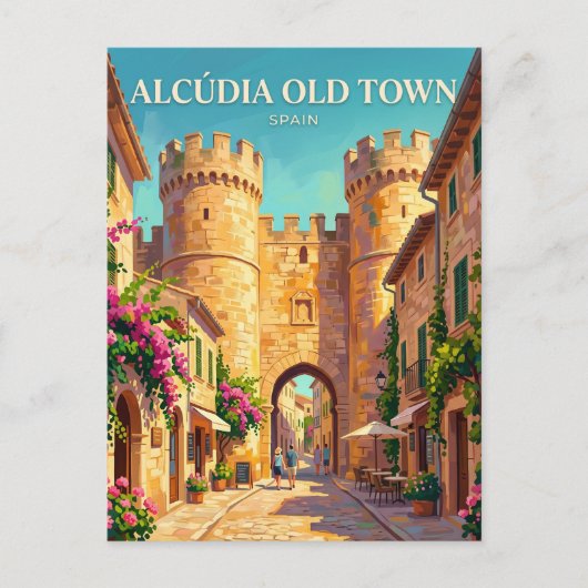 Alcúdia Oude Stad Spanje Briefkaart (Voorkant)