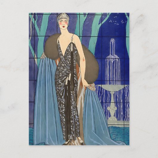 Alcyone Art Deco Pochoir Briefkaart (Voorkant)