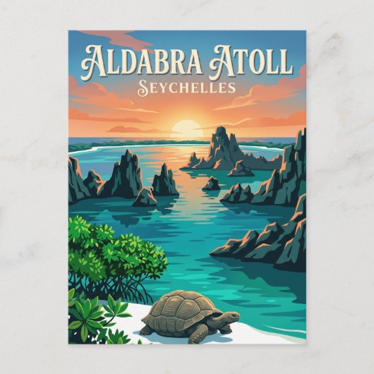 Aldabra-atol Seychellen Briefkaart (Voorkant)