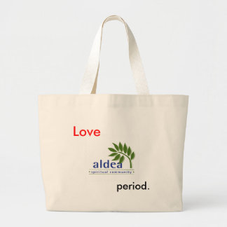 Aldea_logo_color, Love, period. Grote Tote Bag