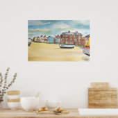 Aldeburgh Beach – Kustmuur Kunst Poster (Keuken)